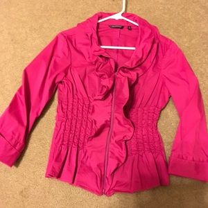Samuel Dong, Sz S Ruffled Red Blouse
